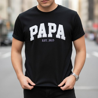 Personalized Dad/Papa Gift Embroidered Unisex T-shirt Keepsake - Thegiftio UK