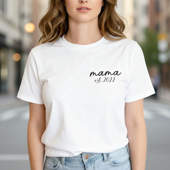 Personalized Mom Est. Year Embroidered Unisex T-shirt - Thegiftio