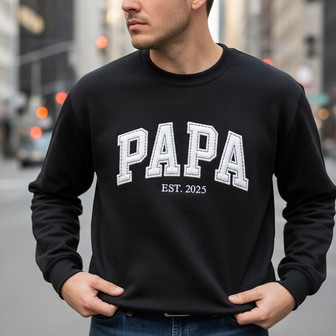 Personalized Papa's Love - Custom Embroidered Dad Sweatshirt Gift - Thegiftio