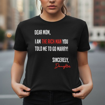 "Rich Man" Feminist Power Embroidered Unisex T-shirt Statement - Thegiftio UK