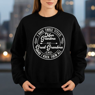 Three Generations of Love - Grandma Embroidered Sweatshirt Gift - Thegiftio