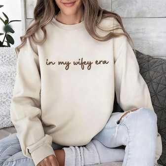 Celebrating "Wifey Era" Embroidered Statement Sweatshirt Gift - Thegiftio UK