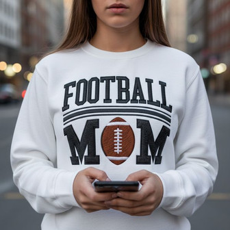 Cheer Squad Mom - Football Game Day Embroidered Sweatshirt Gift - Thegiftio