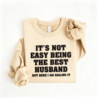 Cherished Husband Embroidered Sweatshirt Gift for Him - Thegiftio