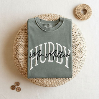 Custom Embroidered Comfort Colors T-shirt for Your Hubby Gift - Thegiftio UK