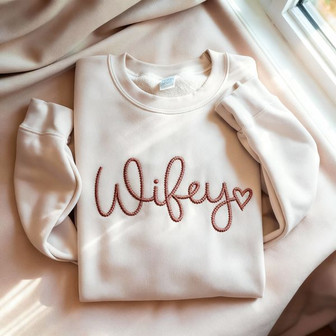 Elegant Mrs. Embroidered Sweatshirt - Cozy Bridal Gift Keepsake - Thegiftio UK