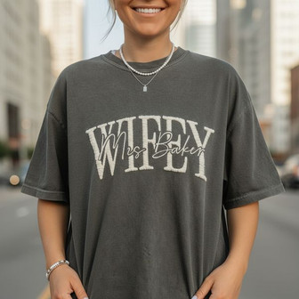 Elegant Newlywed Honeymoon embroidered Comfort Colors T-shirt - Thegiftio UK