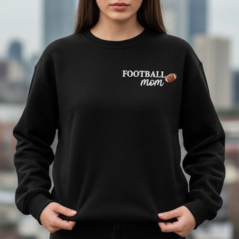 Football Mom Embroidered Sweatshirt - Personalized Game Day Gift - Thegiftio