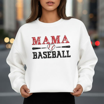 Funny Baseball Mama Embroidered Sweatshirt for Women - Thegiftio
