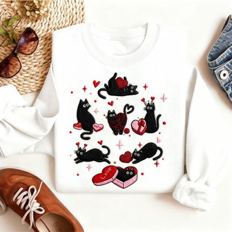 Heartfelt Embroidered Sweatshirt Gift for the Ultimate Cat Enthusiast - Thegiftio UK
