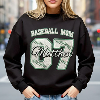 Mother's Day Keepsake - Custom Baseball Mom Embroidered Sweatshirt - Thegiftio