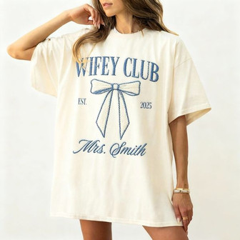 Personalized Wifey Style - Beloved Embroidered Comfort Colors T-shirt - Thegiftio UK