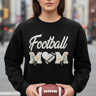 Proud Football Mama Embroidered Sweatshirt - Game Day Style Gift - Thegiftio