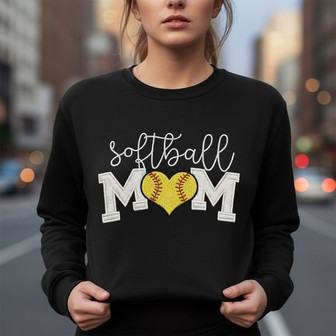 Softball Mama Game Day Embroidered Sweatshirt Gift Keepsake - Thegiftio
