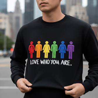 Authentic Self Love Embroidered Sweatshirt Pride Gift - Thegiftio