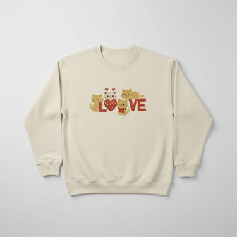 Heartfelt Valentine Embroidered Sweatshirt Design Gift Idea - Thegiftio UK