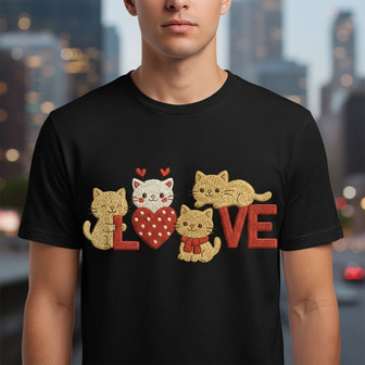 Romantic Stitch - Heart-Themed Embroidered Unisex T-shirt Gift - Thegiftio UK
