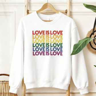 Unwavering Love Is Love Embroidered Sweatshirt Pride Gift - Thegiftio