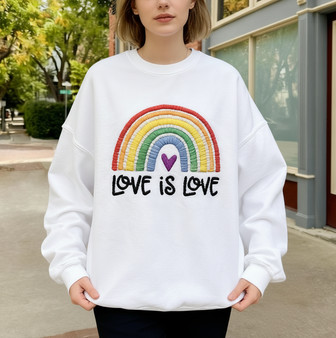 Vibrant Rainbow Embroidered Sweatshirt Gift for Girls - Thegiftio