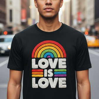 Vintage Pride Flag Embroidered Unisex T-shirt for LGBTQ - Thegiftio UK