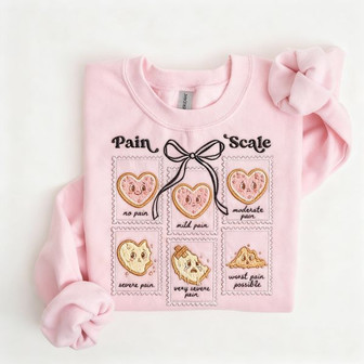 Funny Pain Scale Nurse Valentine Embroidered Sweatshirt Gift - Thegiftio