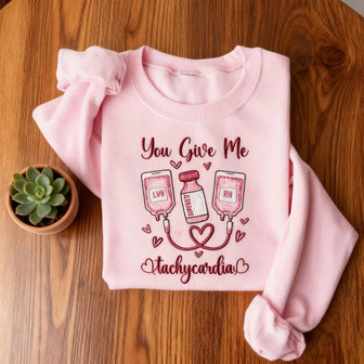 Heart-Racing Tachycardia Embroidered Sweatshirt Gift for Nurses - Thegiftio UK