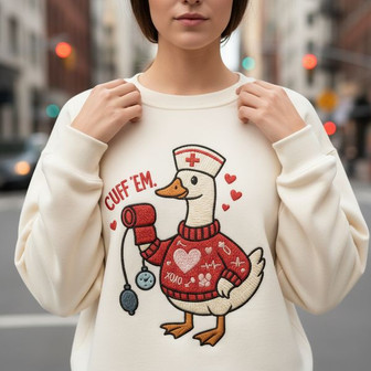 Cuff 'Em Nurse Practitioner Embroidered Sweatshirt Gift - Thegiftio UK