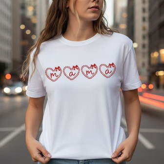 Cherished Mama Valentine Embroidered Unisex T-shirt Gift Design - Thegiftio UK