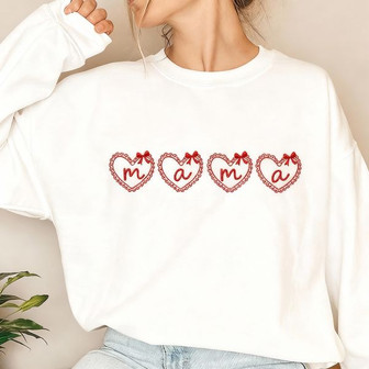 Sweetheart Mama Embroidered Sweatshirt Gift for Valentine's Day - Thegiftio