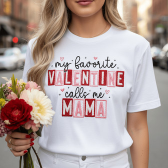 Adoring Mother's Day Embroidered Unisex T-shirt Valentine Gift - Thegiftio UK