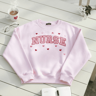 Sweetheart Nurse RN Embroidered Sweatshirt Gift for Valentine - Thegiftio UK