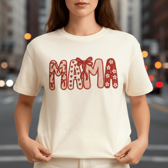 Valentine Love Heart Mama Design - Embroidered Comfort Colors T-shirt - Thegiftio UK