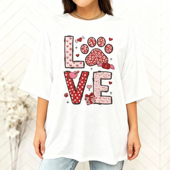 Best Friend's Valentine Pup Love Embroidered Unisex T-shirt - Thegiftio