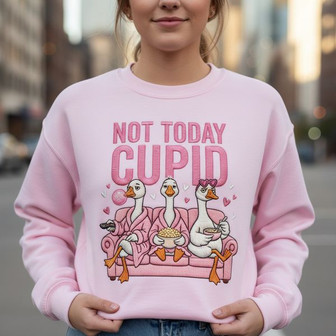 Goose Disses Cupid - Anti-Valentine Embroidered Sweatshirt - Thegiftio UK
