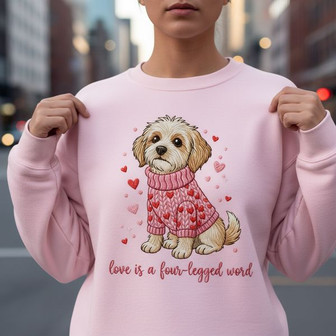 Heartfelt Custom Dog Embroidered Valentine Sweatshirt - Thegiftio UK