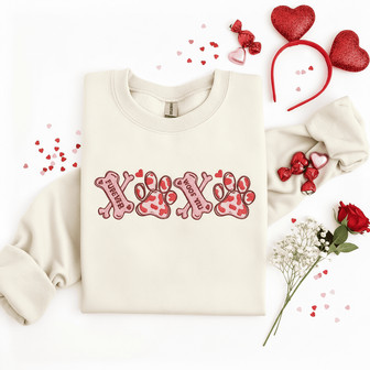 Affectionate XOXO Paws - Dog Lover's Embroidered Sweatshirt - Thegiftio