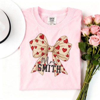 A Custom Love Note - Embroidered Comfort Colors T-shirt Valentine - Thegiftio UK