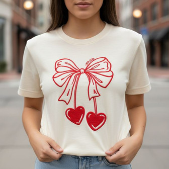 Embrace Love - XOXO Coquette Embroidered Comfort Colors T-shirt - Thegiftio UK