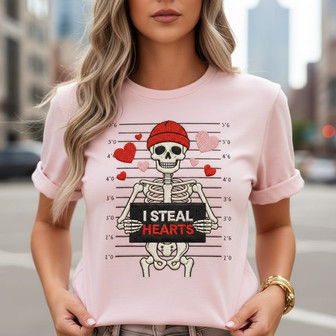 Flirty Valentine's "Steal Hearts" Embroidered Unisex T-shirt - Thegiftio UK