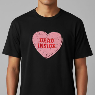 Funny Anti-Valentine Dead Heart embroidered Unisex T-shirt - Thegiftio