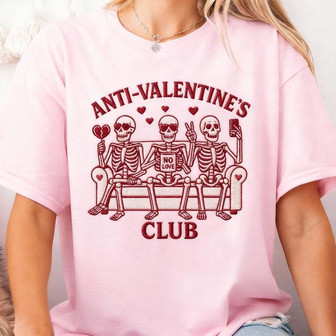 Funny Skeleton Dead Inside Club Embroidered Unisex T-shirt - Thegiftio