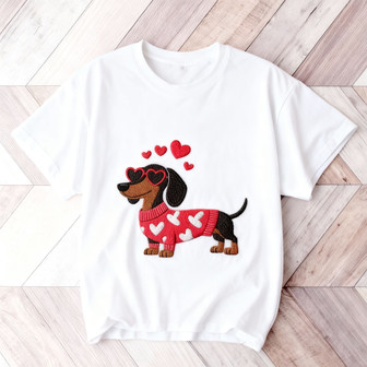 Your Heart Belongs to a Weiner Dog Embroidered Unisex T-shirt - Thegiftio UK