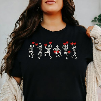 Immortal Affection Skeleton Love Embroidered Unisex T-shirt - Thegiftio UK