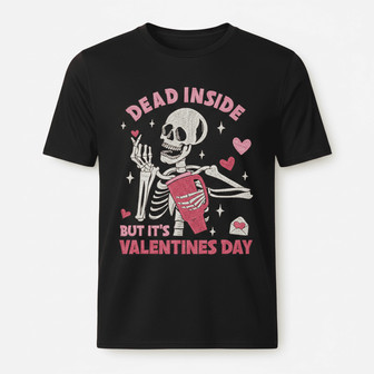 Sarcastic Dead Heart - Funny Skeleton embroidered Unisex T-shirt - Thegiftio