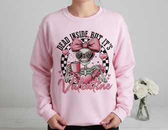 Sarcastic V-Day Embroidered Sweatshirt - My Heart is Dead Inside - Thegiftio UK