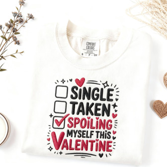 Self-Worth Statement Embroidered Comfort Colors Single Tee - Thegiftio UK