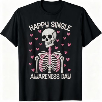 Skeleton's Single Day Laugh embroidered Unisex T-shirt - Thegiftio UK