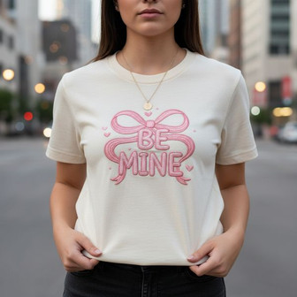 Sweetest Be Mine Coquette Heart Embroidered Comfort Colors T-shirt - Thegiftio UK