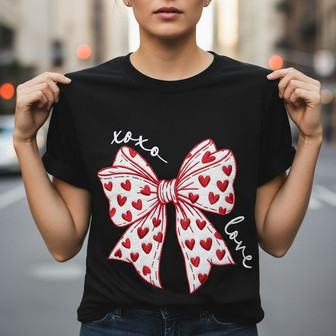 Sweetheart Coquette Bow - Retro Embroidered Unisex T-shirt Gift - Thegiftio UK