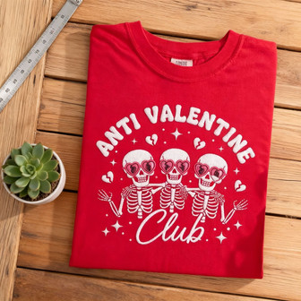 Unbothered Anti-Valentine Embroidered Comfort Colors Club Tee - Thegiftio UK
